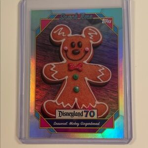 Topps Disneyland 70 Mickey Gingerbread Trading Card - Orange Holographic